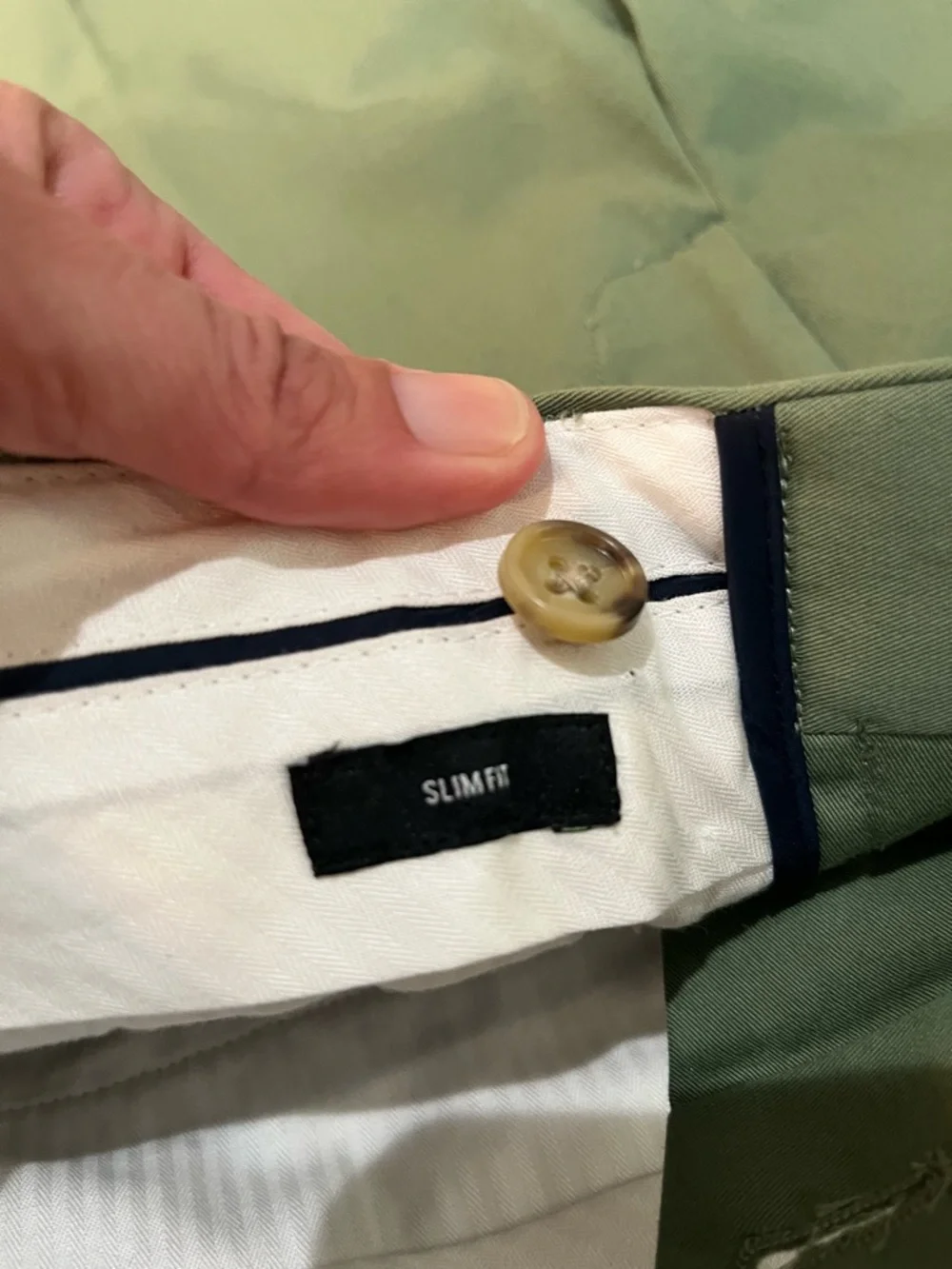 Bonobos Slim Fit Olive Green Chinos‎ Pants Size 30x29 Italian Emmetex Fabric